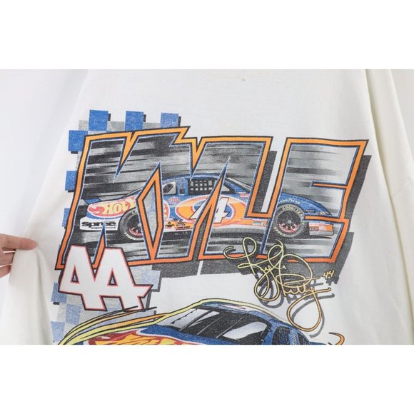 Vintage 90s NASCAR Mens 3XL Thrashed Hot Wheels Kyle Petty Racing T-Shirt USA - Picture 6 of 15